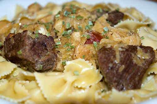 Photo of Beef in Sauerkraut over Pasta