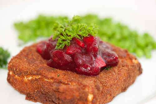 Photo of Deep-fried Feta Cheese with Cranberry Sauce