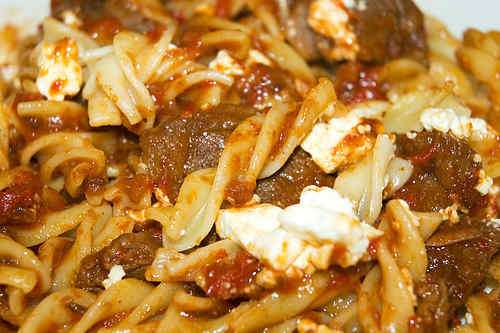 Photo of Casserole of Lamb and Bell Pepper with Feta Cheese Topping