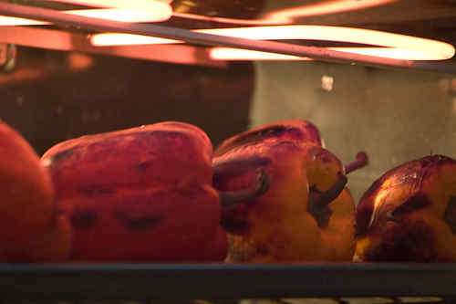 Photo of Bell Peppers in Oven