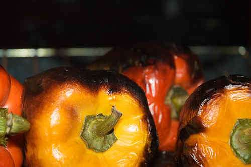 Photo of Bell Peppers in Oven