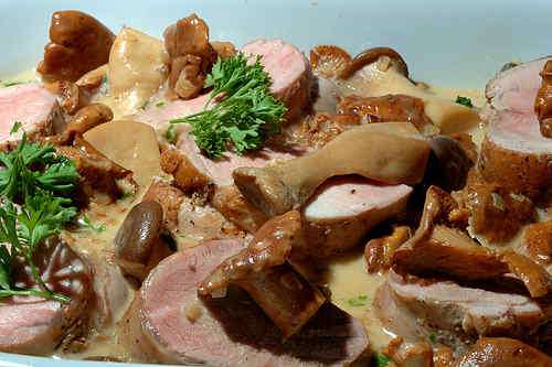 Photo of Pork Tenderloin with Chantrelles in Cream Sauce